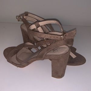 3 inch Tan Strappy Heels